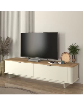 Bohema Megapap melamine tv stand in ivory - sepet oak color 180x47x45.6cm.