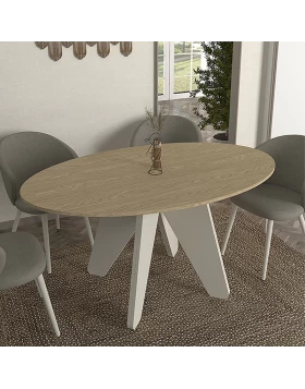 Rota Megapap melamine dining table in rota oak - sandstone color 150x90x75cm.