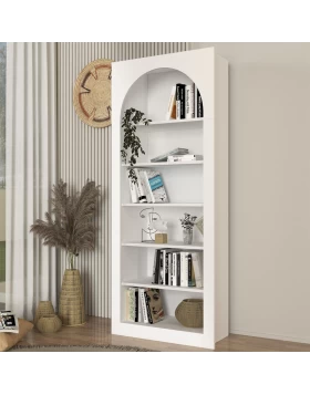 Voila melamine bookcase in white color 74x35x180cm.