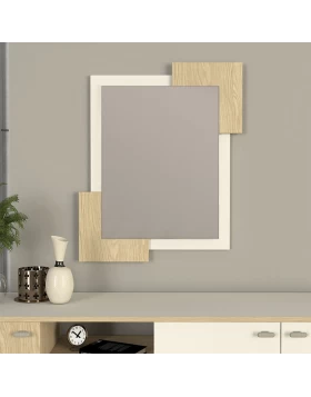 Selinos Megapap melamine mirror in sandstone - rota oak color 65x2.2x85cm.